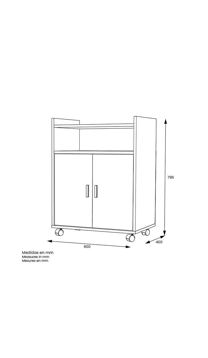MD BLOCK Auxiliary furniture white microwave -
