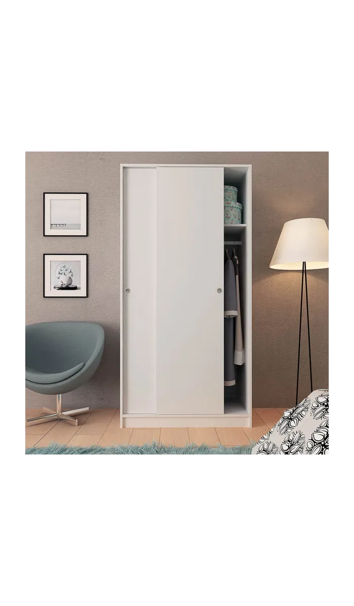 MD BLOCK Armoire 2 portes coulissantes couleur