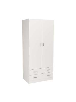 Armario 2 puertas abatibles con 2 cajones, estilo moderno