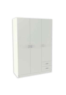 Armario 3 puertas abatibles con 2 cajones, diseño moderno