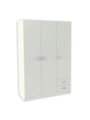 Armario 3 puertas abatibles con 2 cajones, diseño moderno