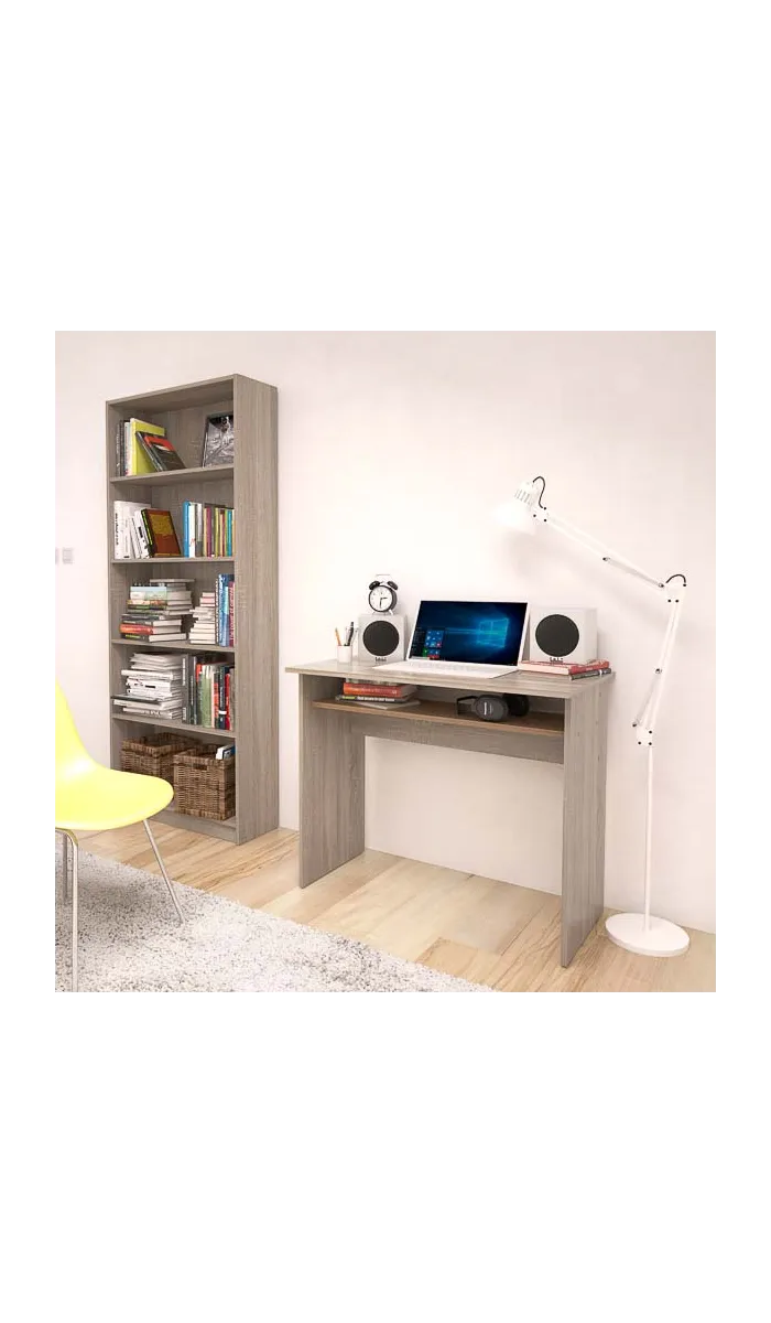 Escritorio Tierra con balda fija, diseño moderno y funcional