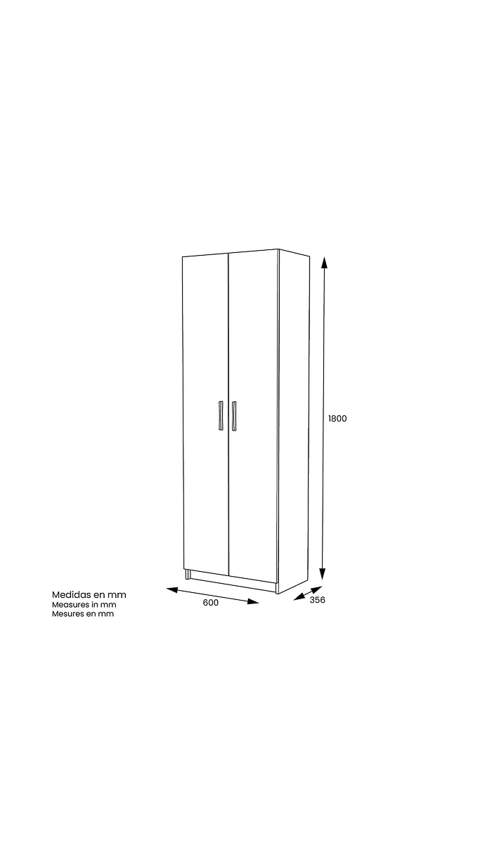 Armario multiestantes Urano, práctico y elegante en roble cortez.