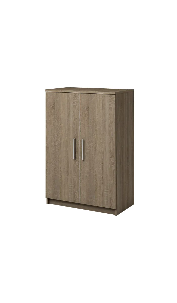 Armario Jupiter multiusos bajo en roble cortez, práctico y elegante