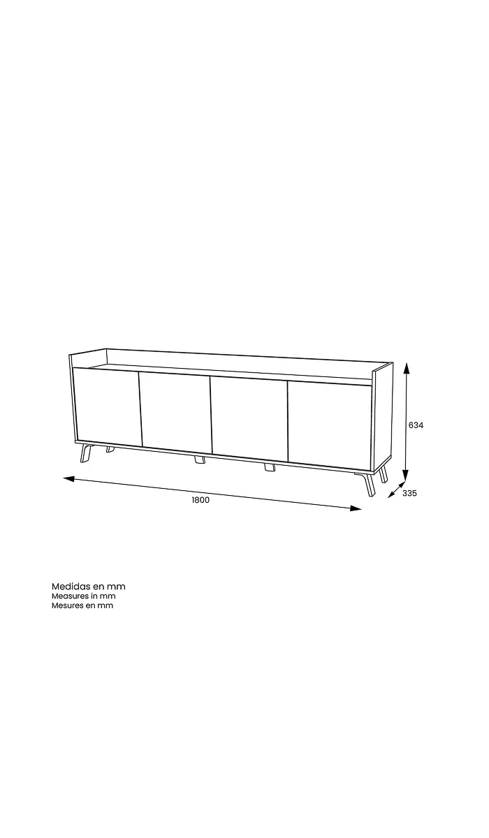 Mueble para televisión 4 puertas Roma, estilo moderno y elegante