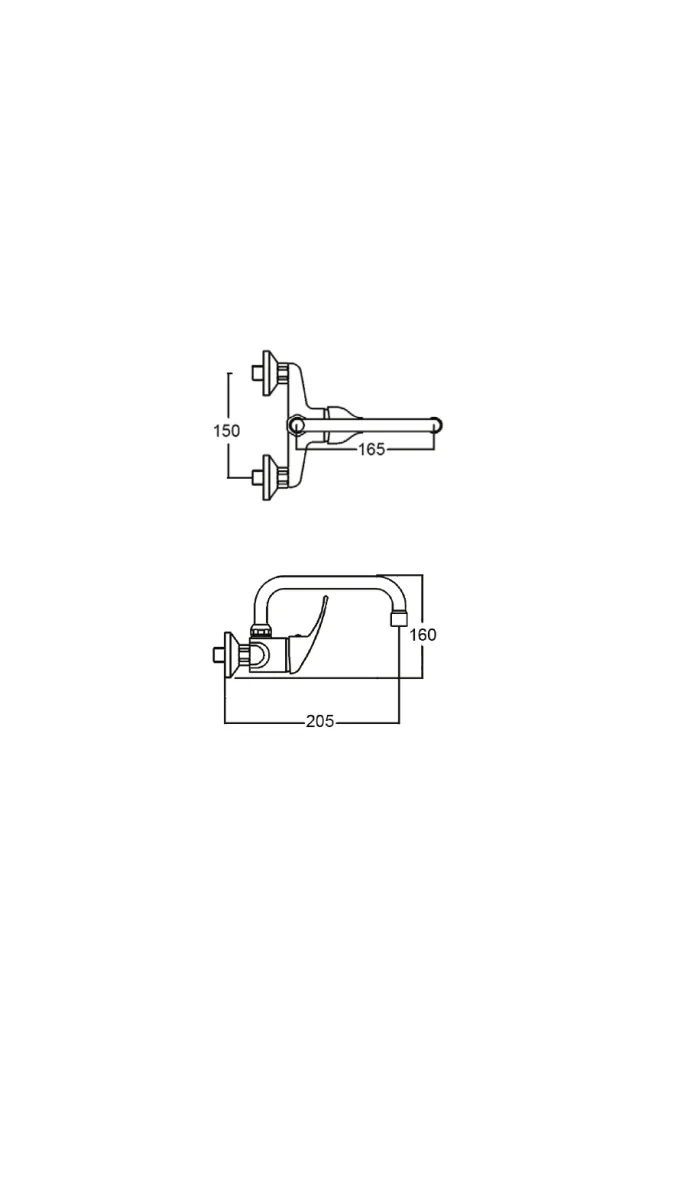 Grifo Monomando Fregadero Pared Caño Corto Sonia-15 cromo elegante y funcional