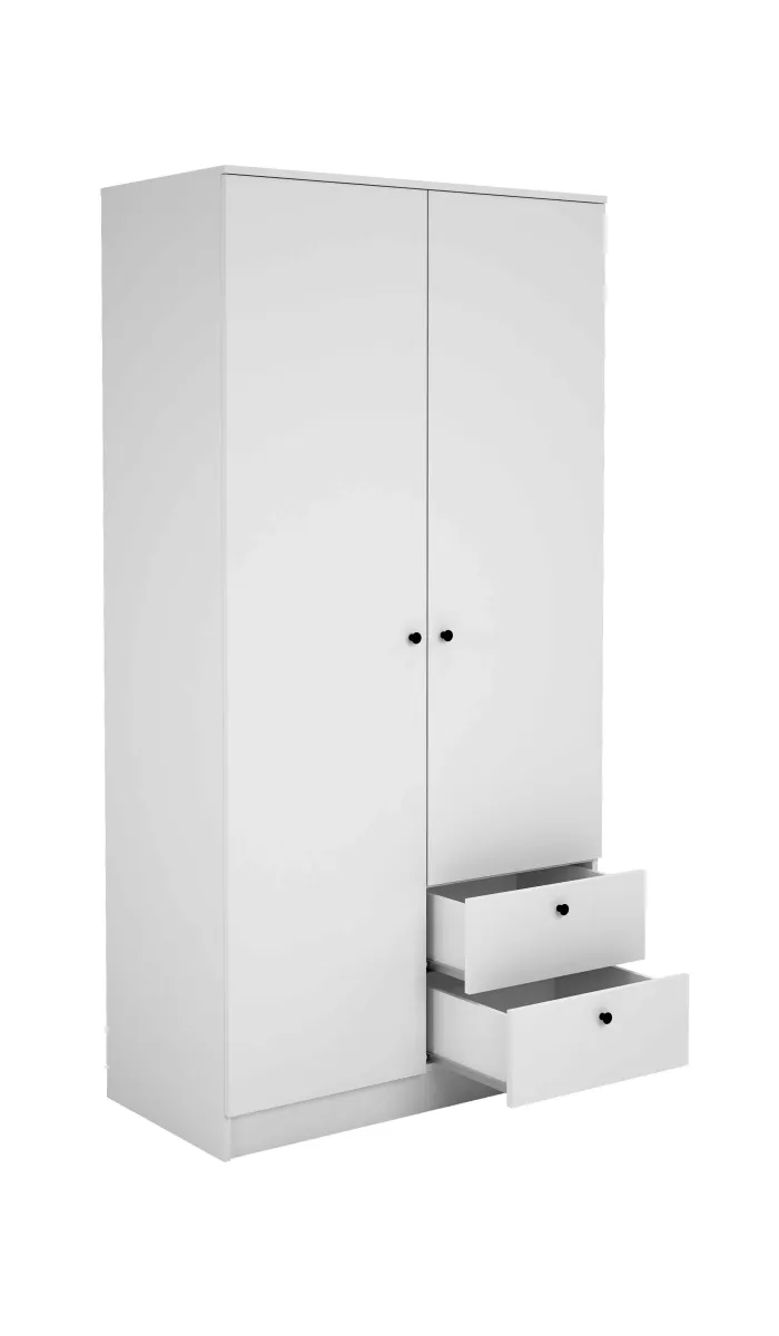 High shelf with 2 white doors -