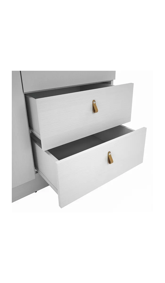 Armario 2 puertas abatibles, 2 cajones diseño moderno y funcional