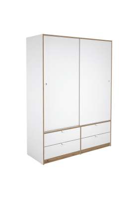 Roupeiro 2 portas deslizantes com acabamento em poro branco