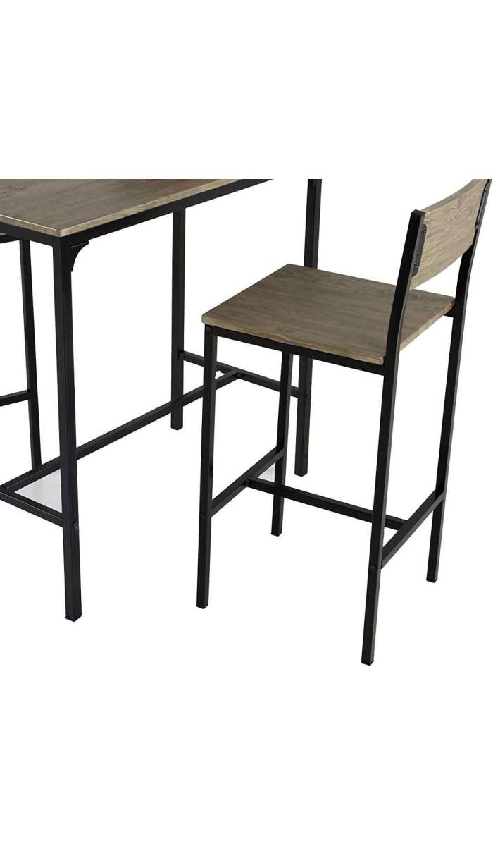 Pack mesa alta cocina con 2 taburetes diseño moderno