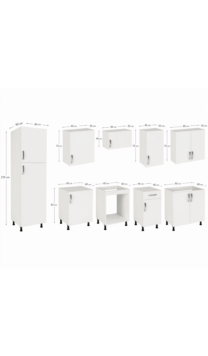 Cocina completa modular con muebles y encimera práctica