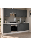 Cocina completa KIT-KIT de 240 cm, color gris parís, incluye zocalo y encimera.