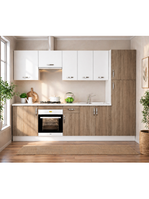 Cocina completa modular con encimera y amplio almacenamiento