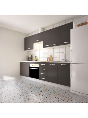 Cocina completa en kit con amplio almacenamiento y diseño moderno