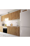 Cocina completa KIT-KIT de 240 cm, color roble albar, incluye zocalo y encimera.