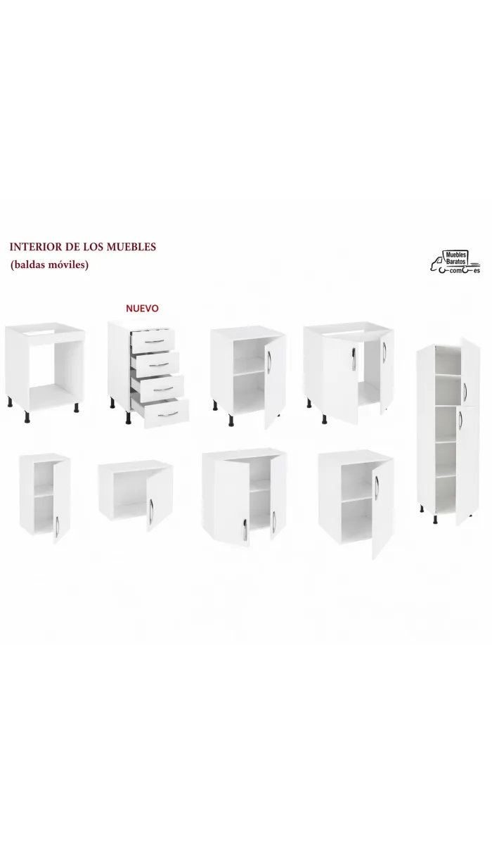 Cocina completa modular con amplio almacenamiento y diseño moderno