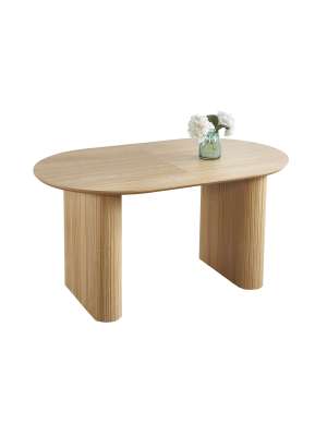 Mesa extensible oval para comedor con acabado pietra oak