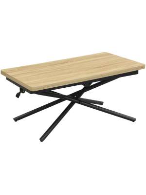 Mesa centro elevable y extensible funcional para salón moderno