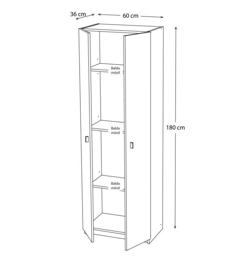MD BLOCK Armario dos puertas en acabado color