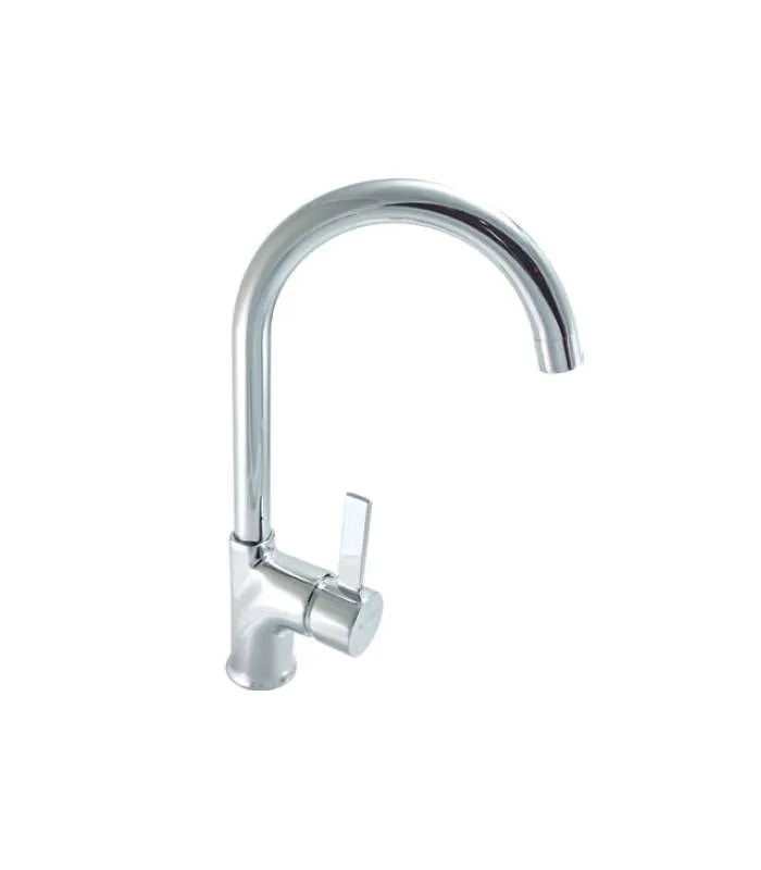 Grifo monomando Brasil cromo 36 cm alto, diseño moderno