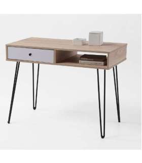 Mesa de escritorio Kala 1 hueco + 1 cajón.KitCloset Mesas