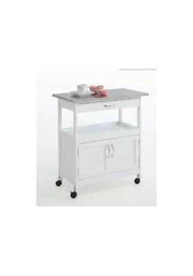 Carrinho de cozinha com 2 portas e 1 gaveta branca.KitCloset Auxiliares de