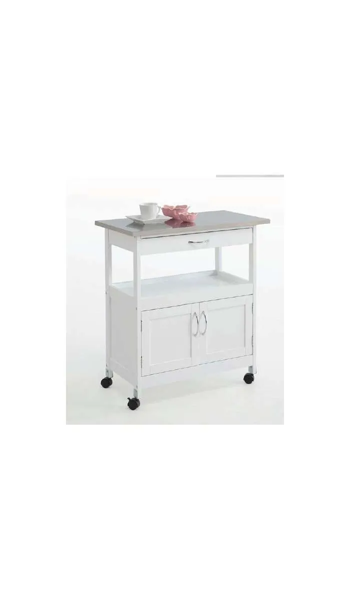 Carro cocina 2 puertas y 1 cajón blanco.KitCloset Auxiliares de