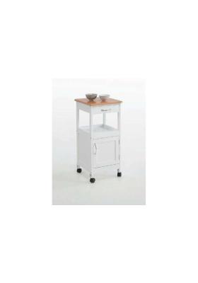 Carrinho de cozinha com 1 porta e 1 gaveta branca.KitCloset Auxiliares de