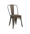 Metal chair wooden seat.
