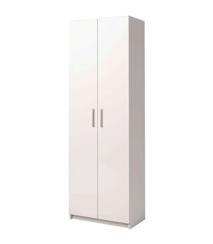 Armario Urano blanco con dos puertas y estantes