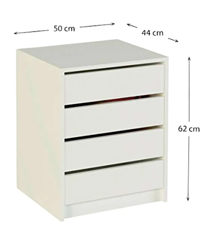 Cajonera Merise blanca, 61.4x50x44 cm, funcional y moderna.