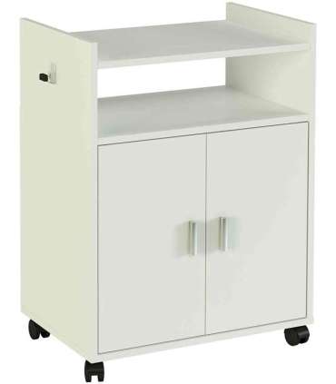 Mueble auxiliar microondas en acabado color blanco 79,5