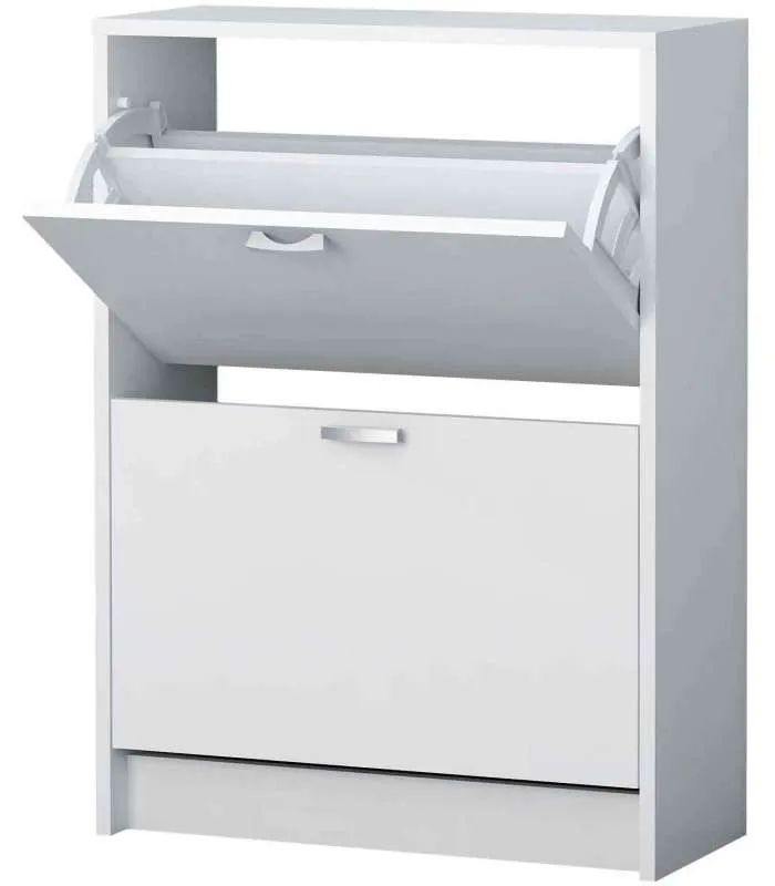Mueble Zapatero Manila blanco, 2 trampones.