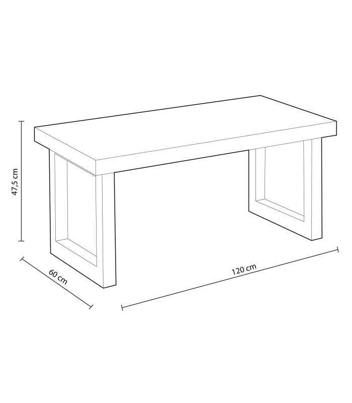 Mesa centro elevable Loft color roble salvaje estructura