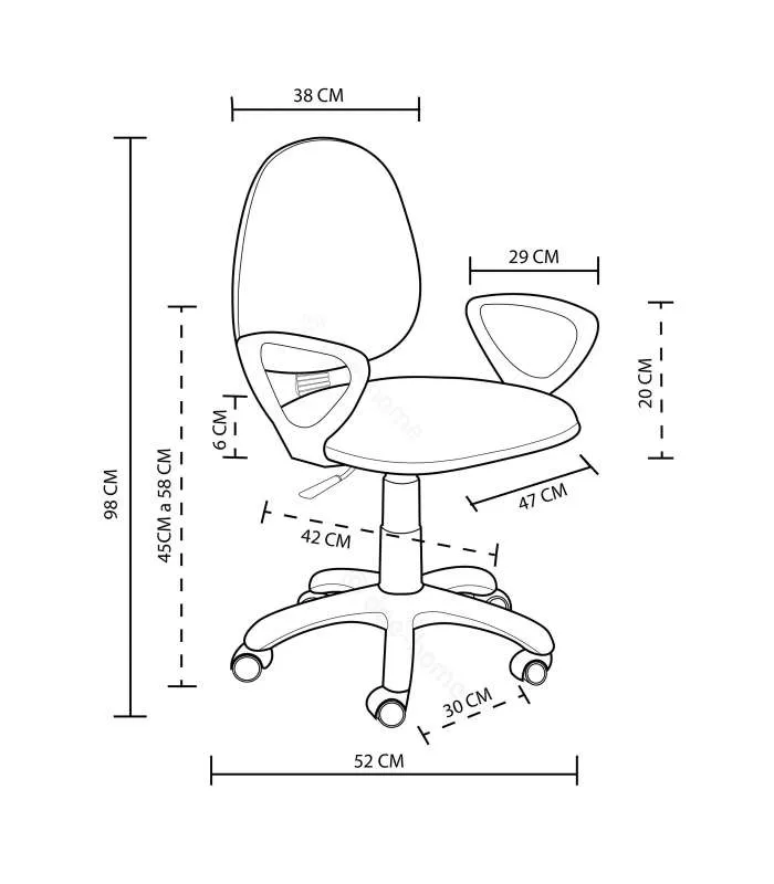 Silla de escritorio giratoria Dolphin azul, ergonómica y moderna