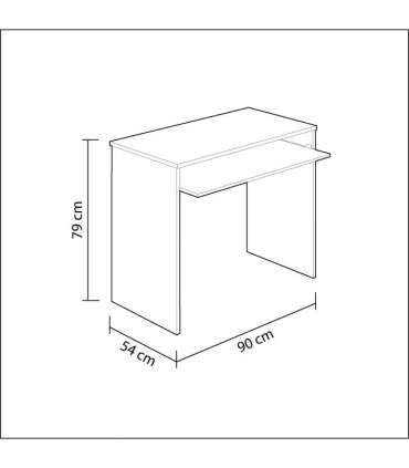 Habitdesign 002314M - Mesa de Ordenador con Bandeja Extraible, Medidas: 90 x 79 x 54 cm de Fondo  Rosa Nube  ...